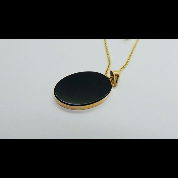 14K GOLD VIRGIN MARY BLACK ONYX PENDANT and Chain - Picture 9 of 9